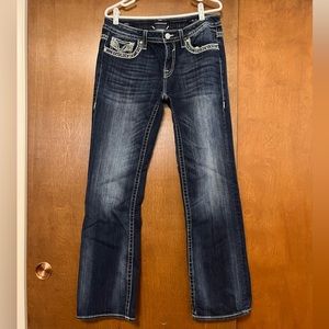 Women’s bootcut jeans. Dark wash